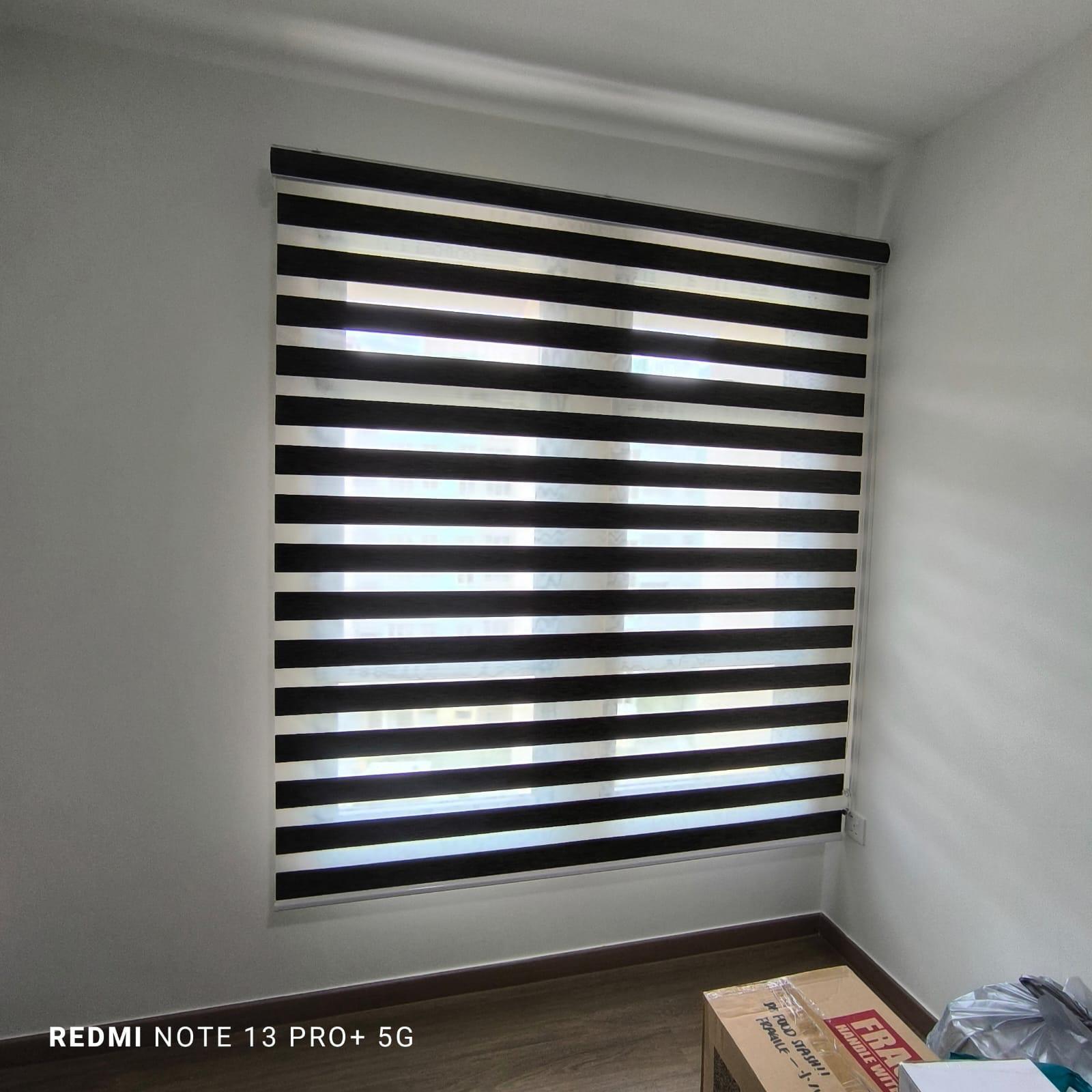Zebra dual-layer window blind